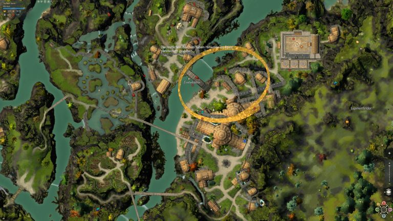 Kartenausschnitt für's Gebiet vom Versteckspiel mit roten Markern für Bärling-Positionen