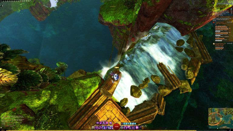 Taucherbrille am Wasserfall