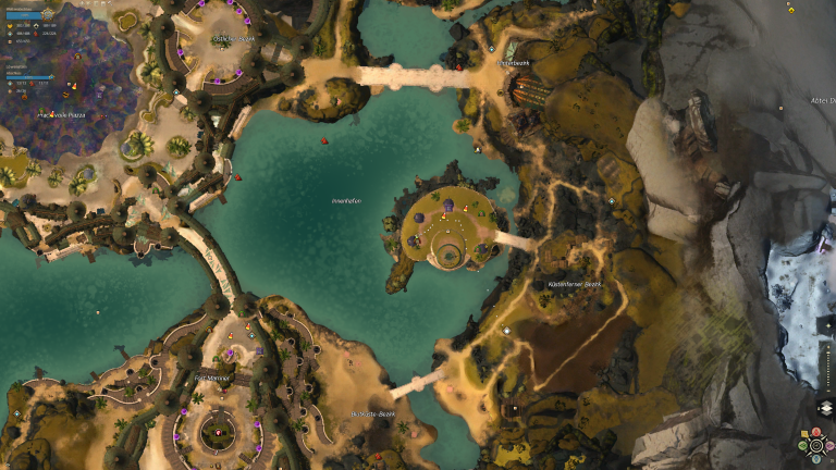 Kartenausschnitt mit den Deverol-Gärten (PoI)