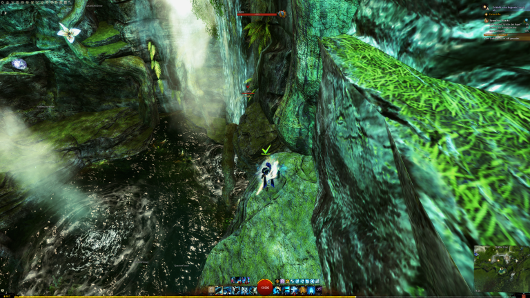 Weiter geht es auf den nächsten Stein unterhalb