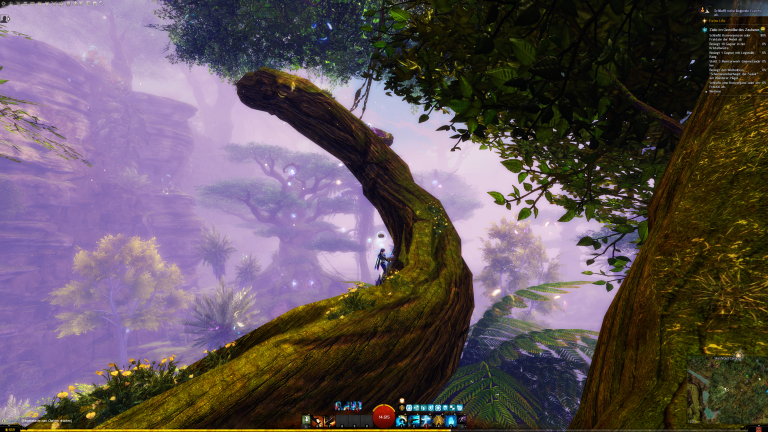 Folgt dem geschwungenen Ast, bis zur Liane