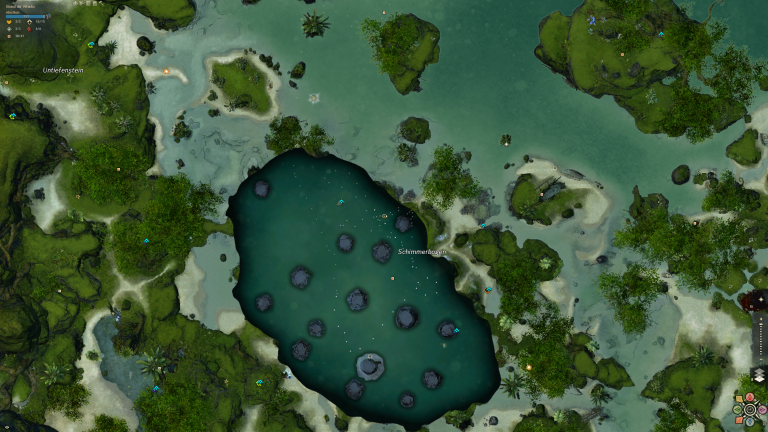 Kartenausschnitt mit Position zum EIngang zum Versteck