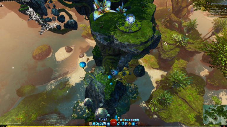 Der Weg vom Pilz aus dem letzten Bild führt linear nach oben.