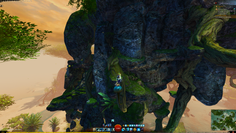 ...ihr auf dem Pilz ankommt. Wendet euch Richtung WUrzel und springt dort hoch, dann rechts an der Wand entlang.