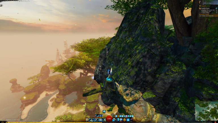 Bis wir hier angekommen sind. Nun müssen wir uns einmal drehen. ->