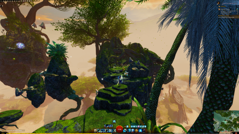 Von der Erhöhung gleiten wir aufdie nächste Plattform.