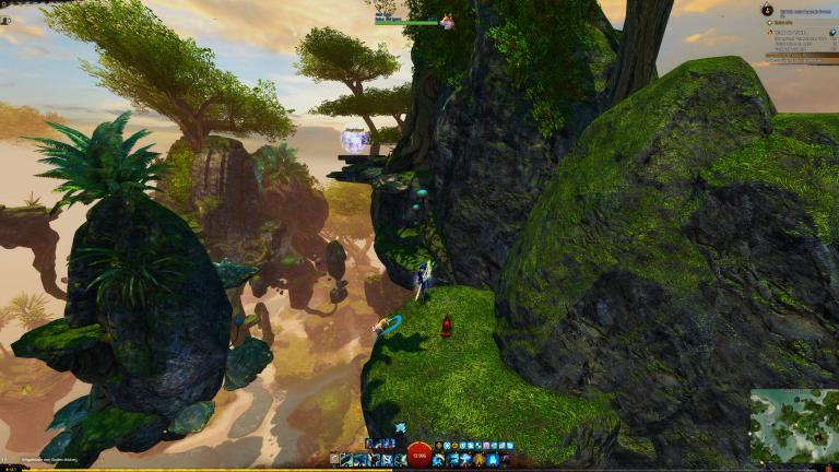 Der letzte Orb ist in Blickrichtung und wir skippen die letzten Pilzw: springen, Gleiter öffnen, Vorlehnen und den Jadebot-Aufwind aktivieren. YOU DID IT!